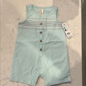 NWT! Baby Bgosh Light Blue Sleeveless Baby Romper size 6 months.